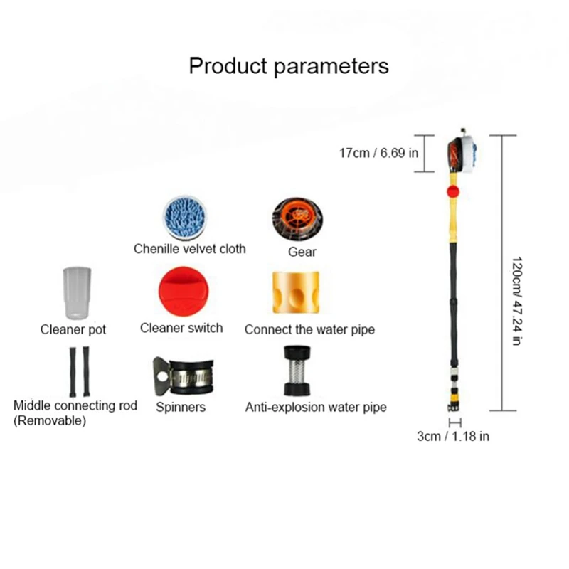 1 Набор автоматической щетки для мытья автомобиля, профессиональная вращающаяся щетка для распыления, портативный автоматический инструмент для чистки, переключатель для мытья воды