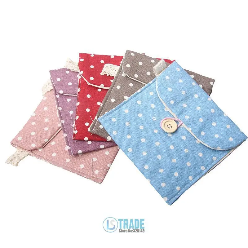 Free Shipping Folding Napkin Bag Feminine Hygiene Cute Cotton Sanitary