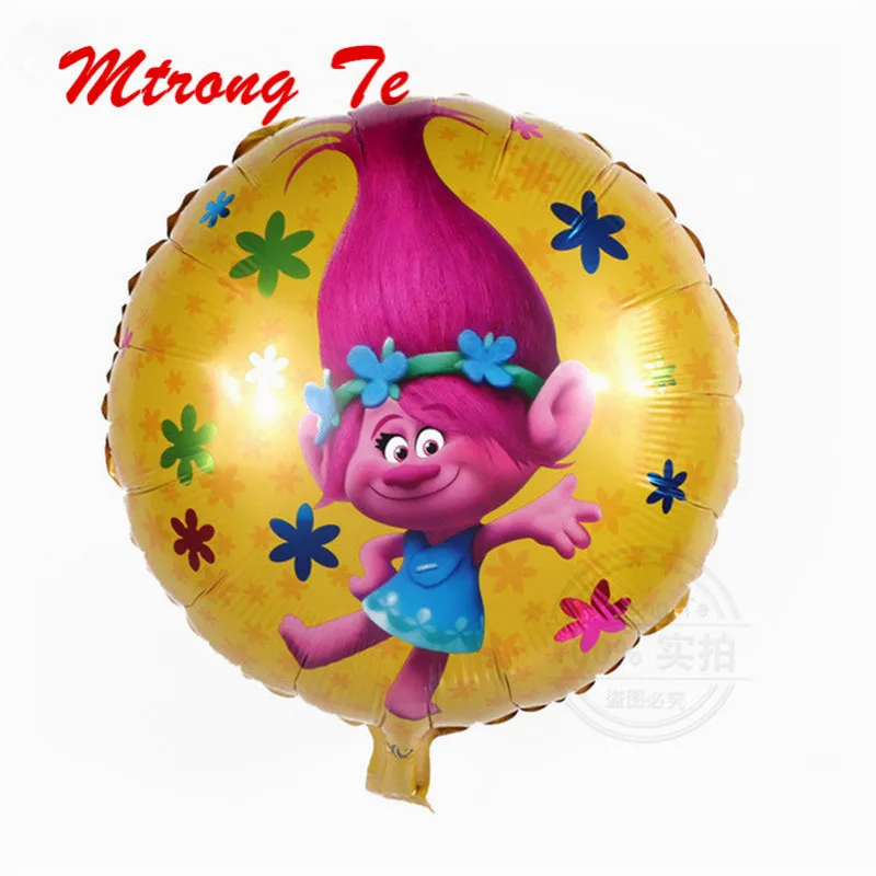 

10pcs/lot Cartoon shape Trolls Balloons Trolls Toys Children happy birthday party Decorations Lovely Gifts Balls Baby Shower