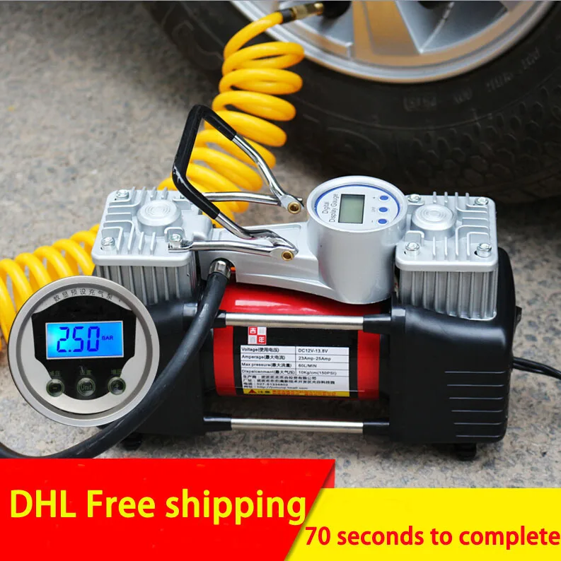 Компрессор Автомобильный цифровой 12 В с двумя цилиндрами|high pressure air pump|pressure pumphigh |