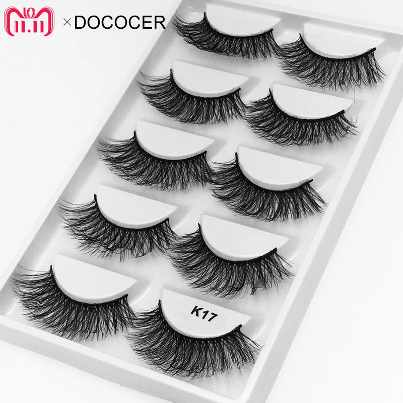 

2018 NEW 5pairs Mink Eyelashes 3D Natural False Eyelashes 3d Mink Lashes Soft Eyelash Extension