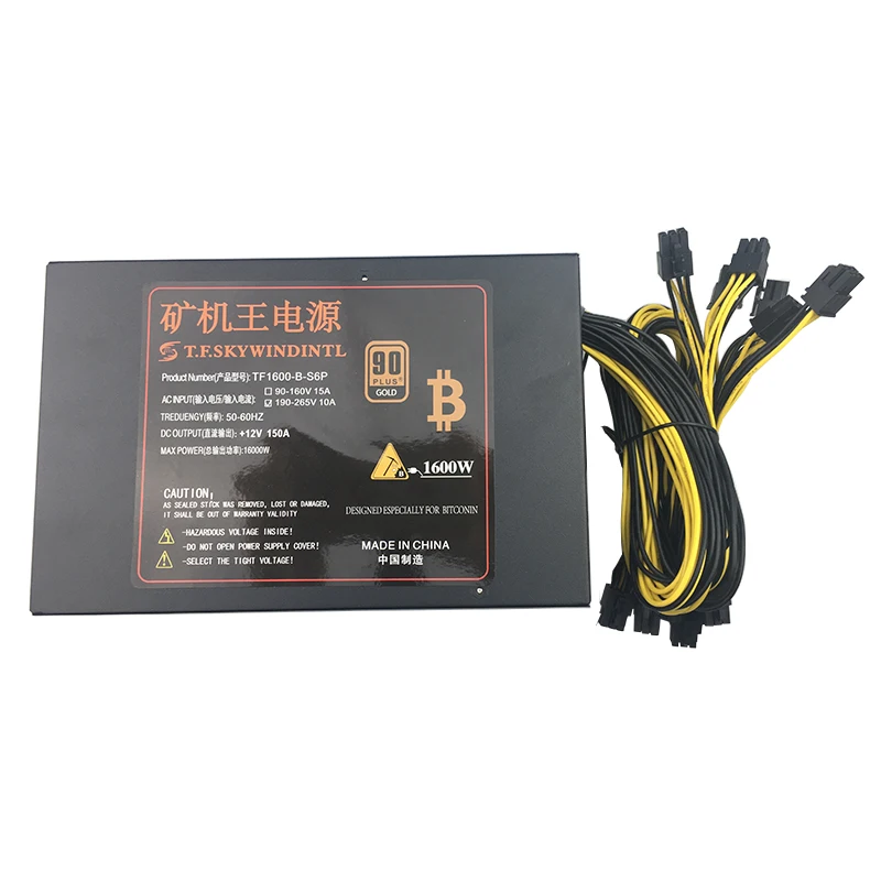 T. F. SKYWINDINTL 1600 Вт Eth Coin Apw3 12* 6PIN PSU эфириум монета для питания 1600 Вт эфириум Майнинг Antminer d3 S7 Биткоин