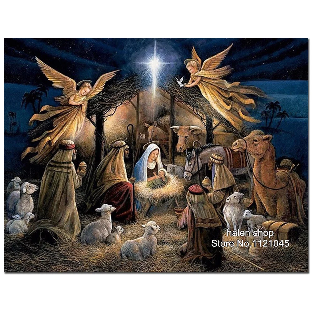DIY 5D Diamond Mosaic Religious animal Diamond Painting Cross Stitch Kit Diamonds Embroidery Square rhinestones Home