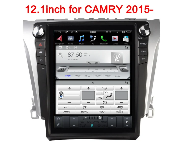 

Android 7.12 quad core tesla style car dvd multimedia player for toyota camry 2015 2016 with gps navigation wifi bluetooth