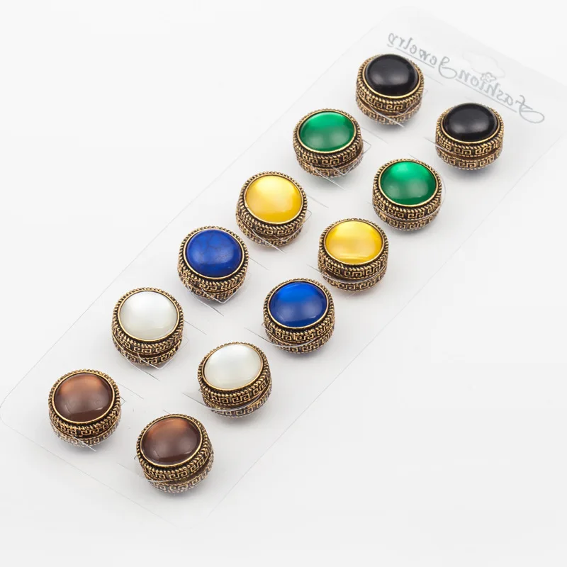 

12pcs Classic vintage fix pin 3 color mix Elegant magnet brooch hijab accessories muslim scarf buckle