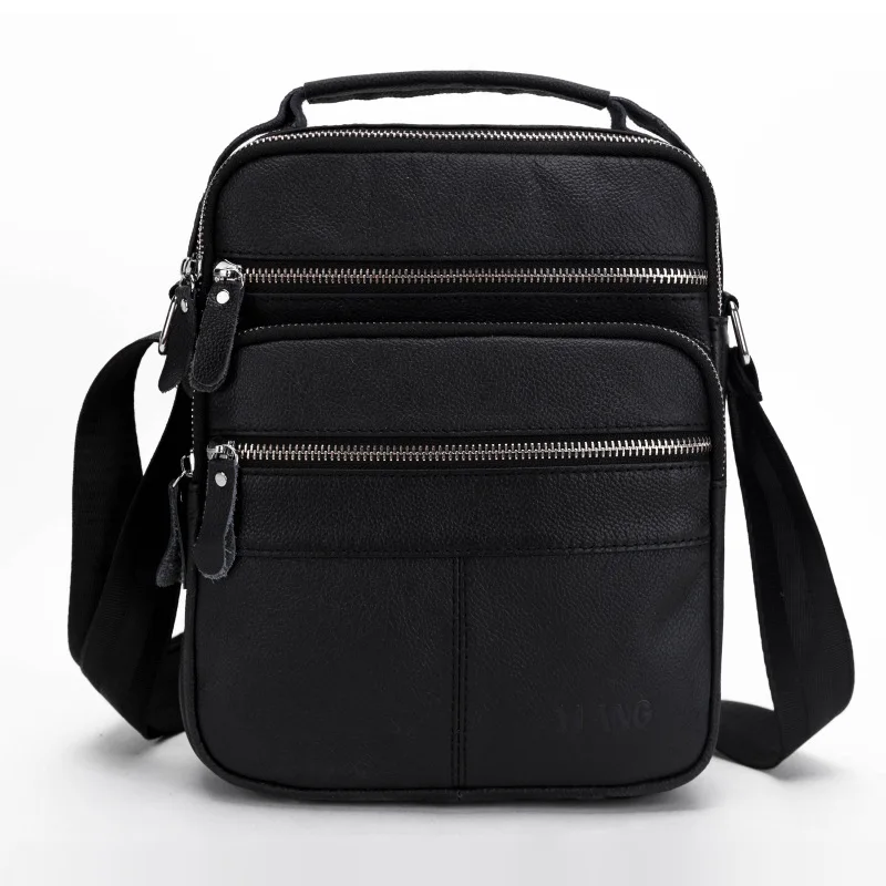 

Brand Genuine Leather Casual Handbag Cross Body Shoulder Bag Men's Cowhide Messenger Bags Male Cowhide Small Handle Pack Case