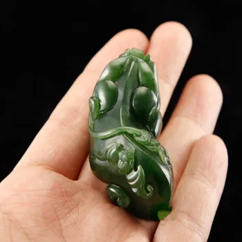 

Hetian stone natural stone the mythical wild animal pendant manually send certificate