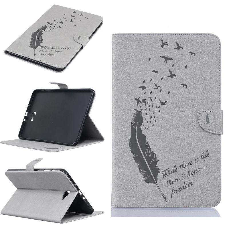 Embossing Feather PU Leather Tablet PC Case For Samsung Galaxy Tab A 10