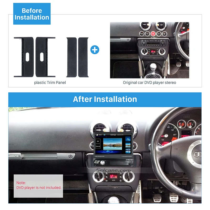 Seicaneexquisy 1 Din комплект обшивки автомобильного стерео фасции для AUDI TT/2002 2002 A2 A4 радио