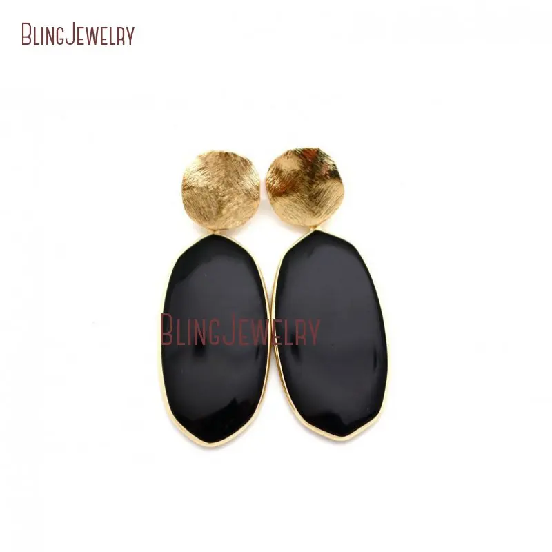 20190404-ER22139-gold disc post stud earring sea black onyx stone gold gezel setting earrings_1
