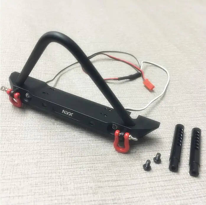 

1:10 Simulation climbing Rc Car Aluminum Alloy Front Bumper Contains LED Lights For Trx-4 Trx4 T4 Axial Scx10