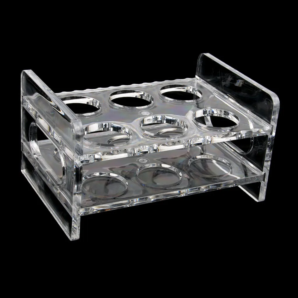 6-Hole Clear Acrylic Shot Glass Holder Rack Barware Whisky Cup Serving Tray Shock Resistant and Wear Resistant