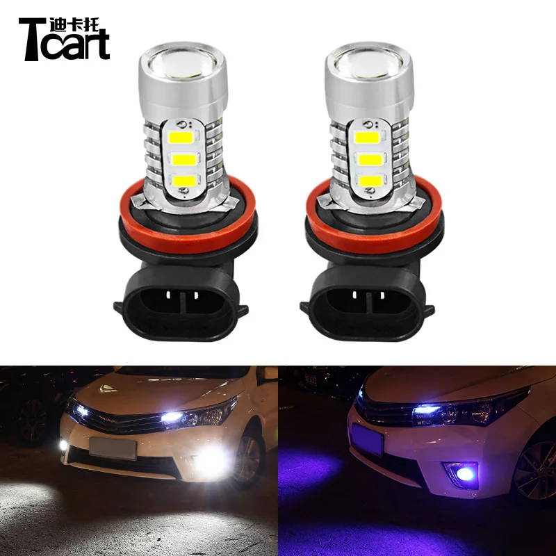 

Tcart Car H11 LED Fog Light Bulbs Auto Driving Lamps For Toyota Corolla 2008-2015 2016 2017 Accessories
