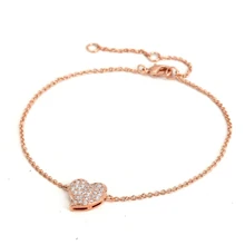 Top Quality ZYH188 Micro insert technology Heart Rose Gold Plated Bracelet Jewelry Austrian Crystals Wholesale