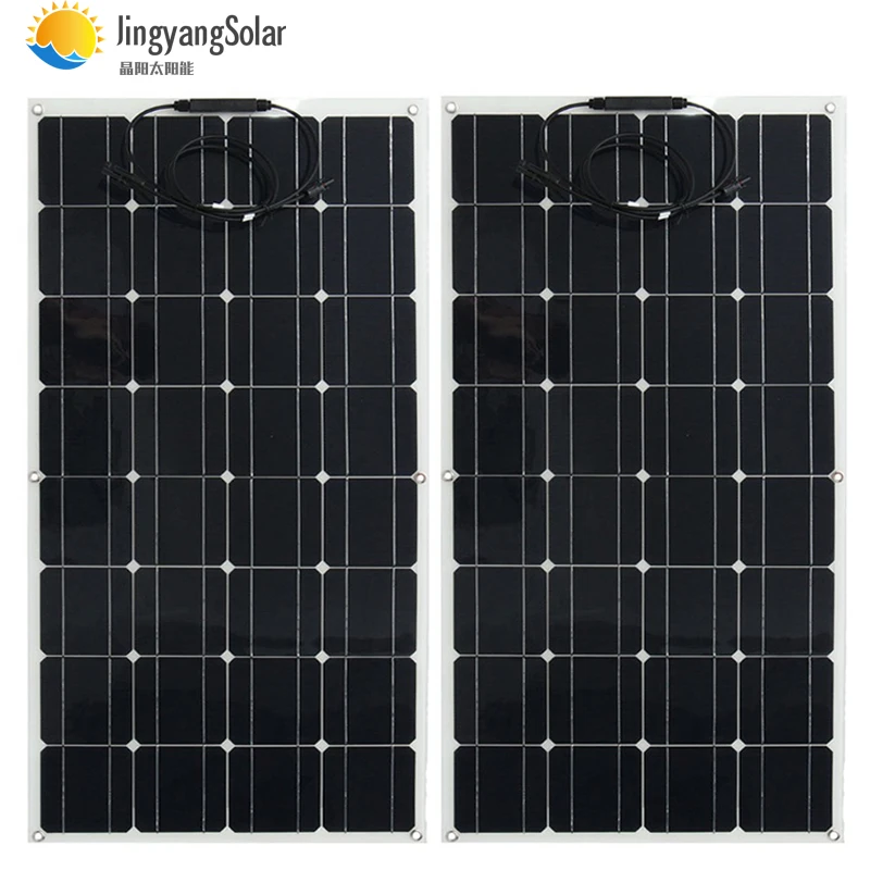 2 шт. 100 Вт солнечная панель полугибкая 200 Вт солнечная система фотогальваническая солнечная панель 12 В батарея/яхта/RV/автомобиль/лодка