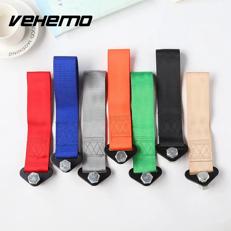 Vehemo Nylon Tow Strap Modified Parts Belt Front Rear Bumper Pull Rope
