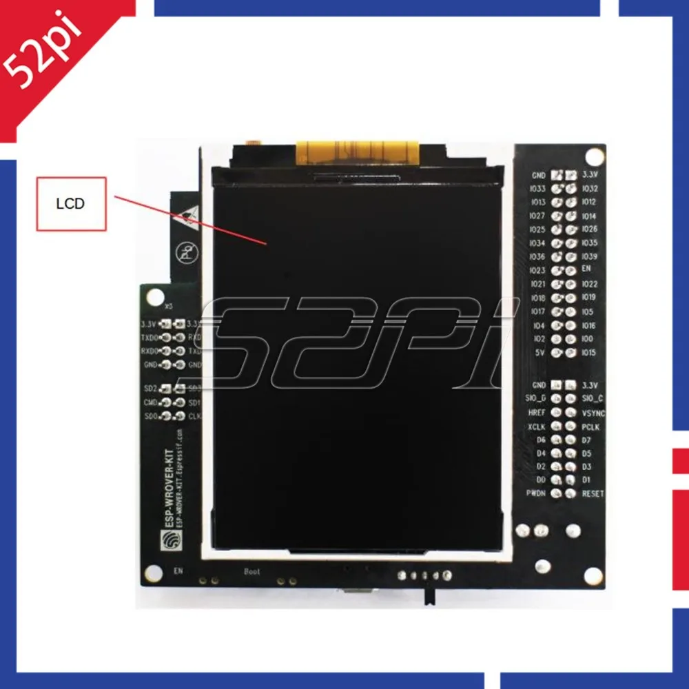 Детская плата 52Pi ESP WROVER KIT ESP32 с беспроводным Wi Fi Bluetooth и 3 5 дюймовым ЖК