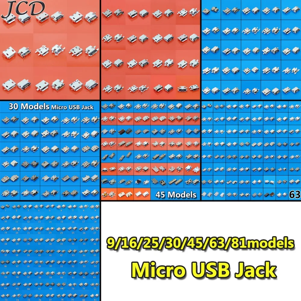 JCD Micro USB 5Pin Джек хвост разъем micro usb порта сокет для samsung Lenovo Huawei ZTE мобильный
