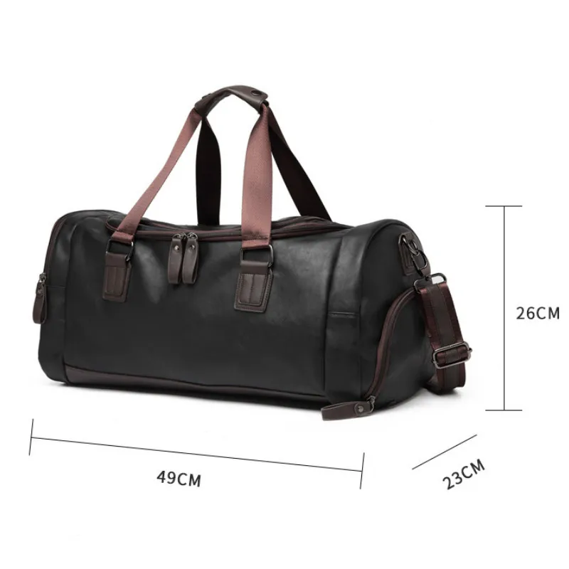 Мужская черная сумка для путешествий водонепроницаемая кожаная большая Вместительная дорожная Сумка многофункциональная сумка