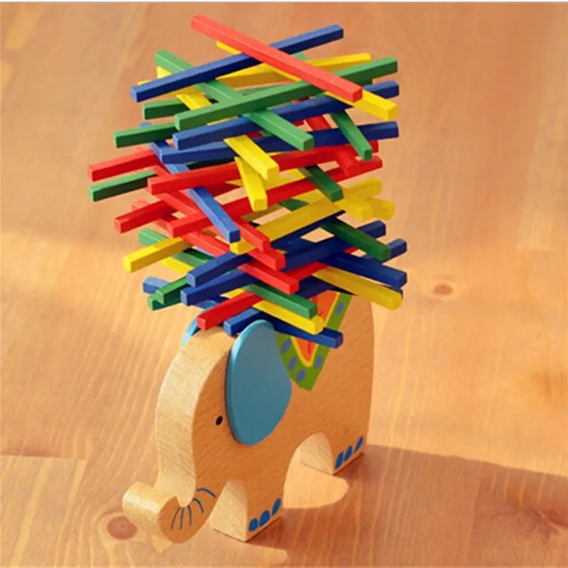 

New Hot Baby Toys Educational Elephant/Camel Balancing Blocks Wooden Toys Wood Balance Game Montessori Blocks Gift For Child