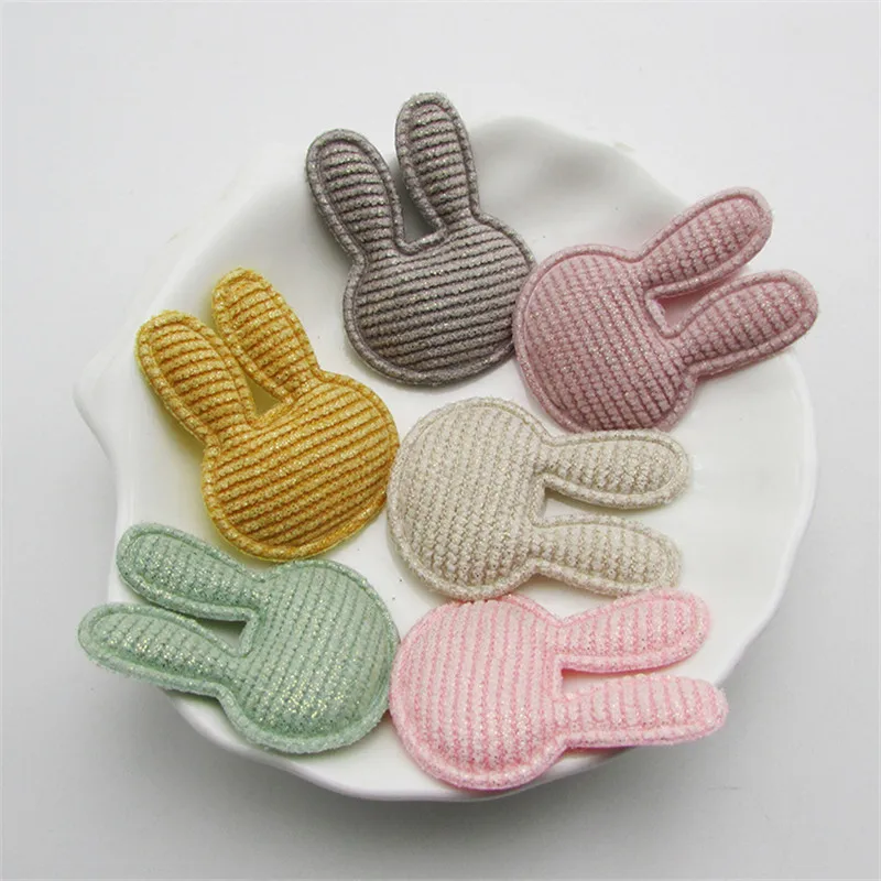 

30pcs/lot 4*3cm Rabbit Padded Appliques for Children Headwear Hair clip Accessories and Garment Accessories