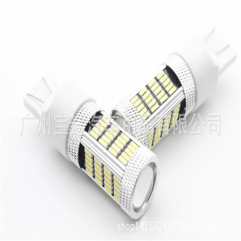 2шт Высокая мощность супер яркий T20 W21/5W 7440 92 SMD 4014 светодиодный стробоскоп задний