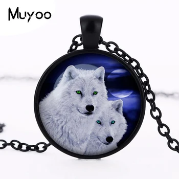 

Animal Pendant wolf necklace couple wolf jewelry Loyalty necklace Loyalty pendant wolves jewelry HZ1