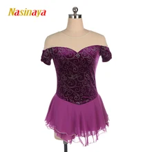 Платье для фигурного катания Nasinaya Индивидуальные соревнования ледяные юбки для конькобежцев для девочек женщин детей представление декоративный узор