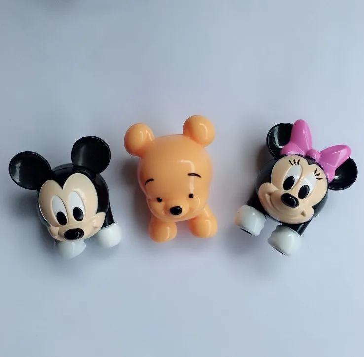 

50pcs/lot Mini Bear Baby Mickey Minnie Mouse Head Figure Toys PVC Action Figure Doll DIY Accessory Material 5CM