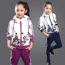 2017 Printemps Bébé Filles Vêtements Veste Floral Enfants Hoodies + Pantalon Enfants Survêtement Pour Les Filles Vêtements Ensembles Filles Sport Costume 291