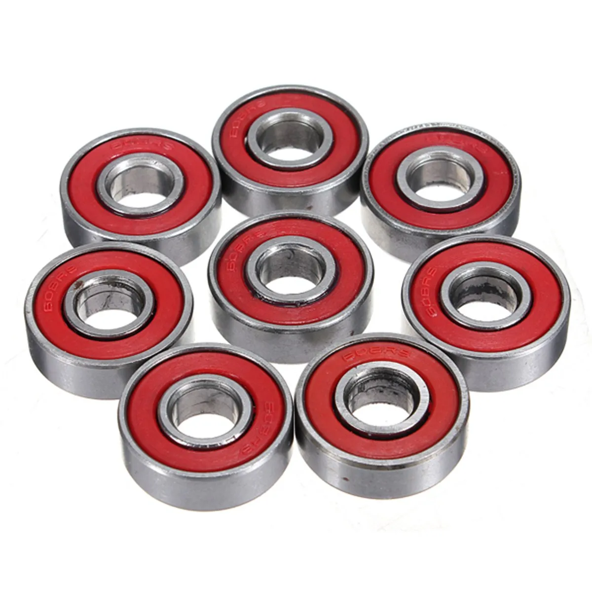 10pcs 608 2RS Inline Roller Skate Wheel Bearing Blacken Anti rust 2.1 x