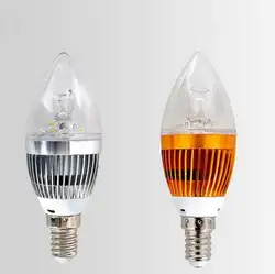 E14 свечи светодиодные лампы AC110/220 В 3 Вт 270lm теплый белый/белый