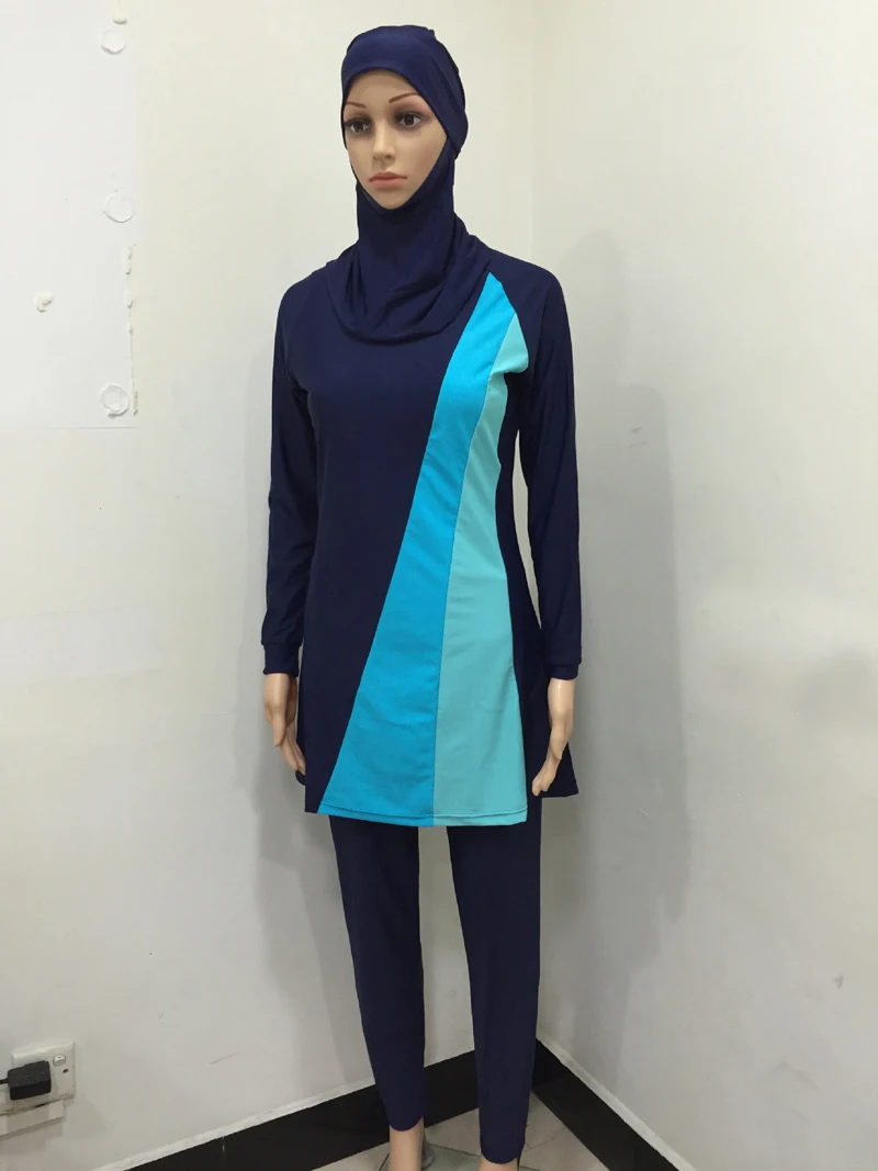 esportiva burkinis maiô islâmico rosto cheio hijab natação beachwear maiô