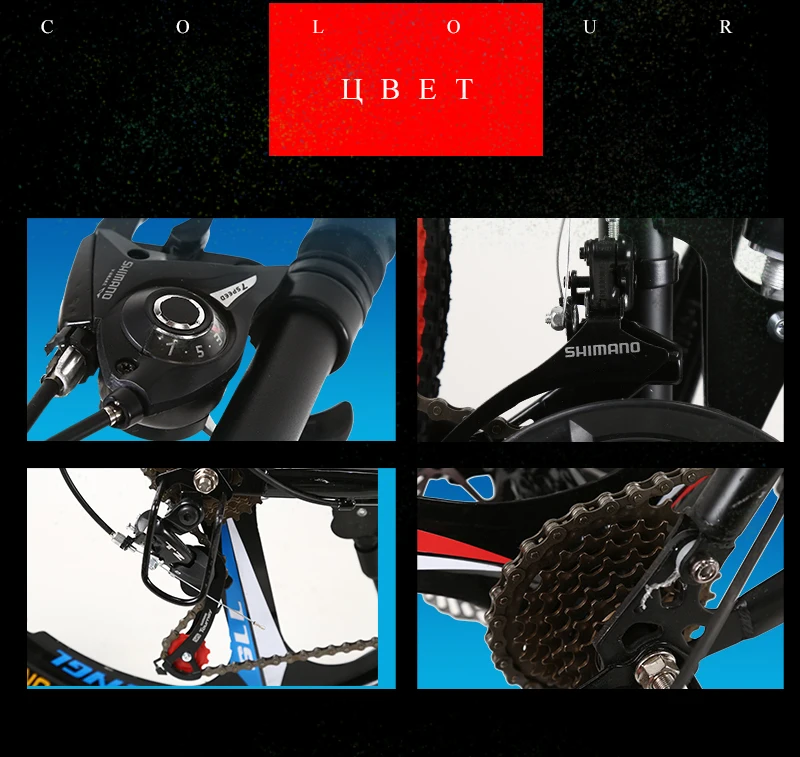 Best KUBEEN 26inch folding mountain bike 21 speed double damping  3 knife wheel bicycle double disc brakes mountain bike 14