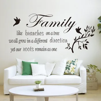 

Home Room Decor Mural Wallpaper Family Like Branches on a Tree Vinyl Wall Art Quote Words Decal Removable Wall Art AY1906