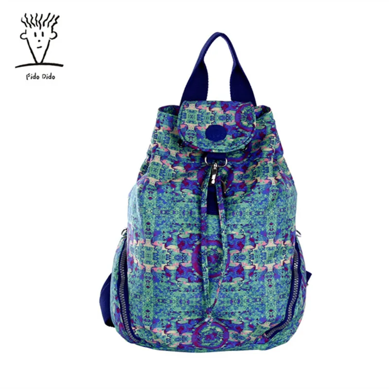 Fido Dido Women Backpack Man Popular Solid Color Backpack For Woman School Bag College Wind Small