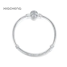 Серебряные Подвески Снежинка застежка клип основные браслеты Сделай Сам змея цепь для Сделай Сам бисер подвеска браслет для женщин BB010