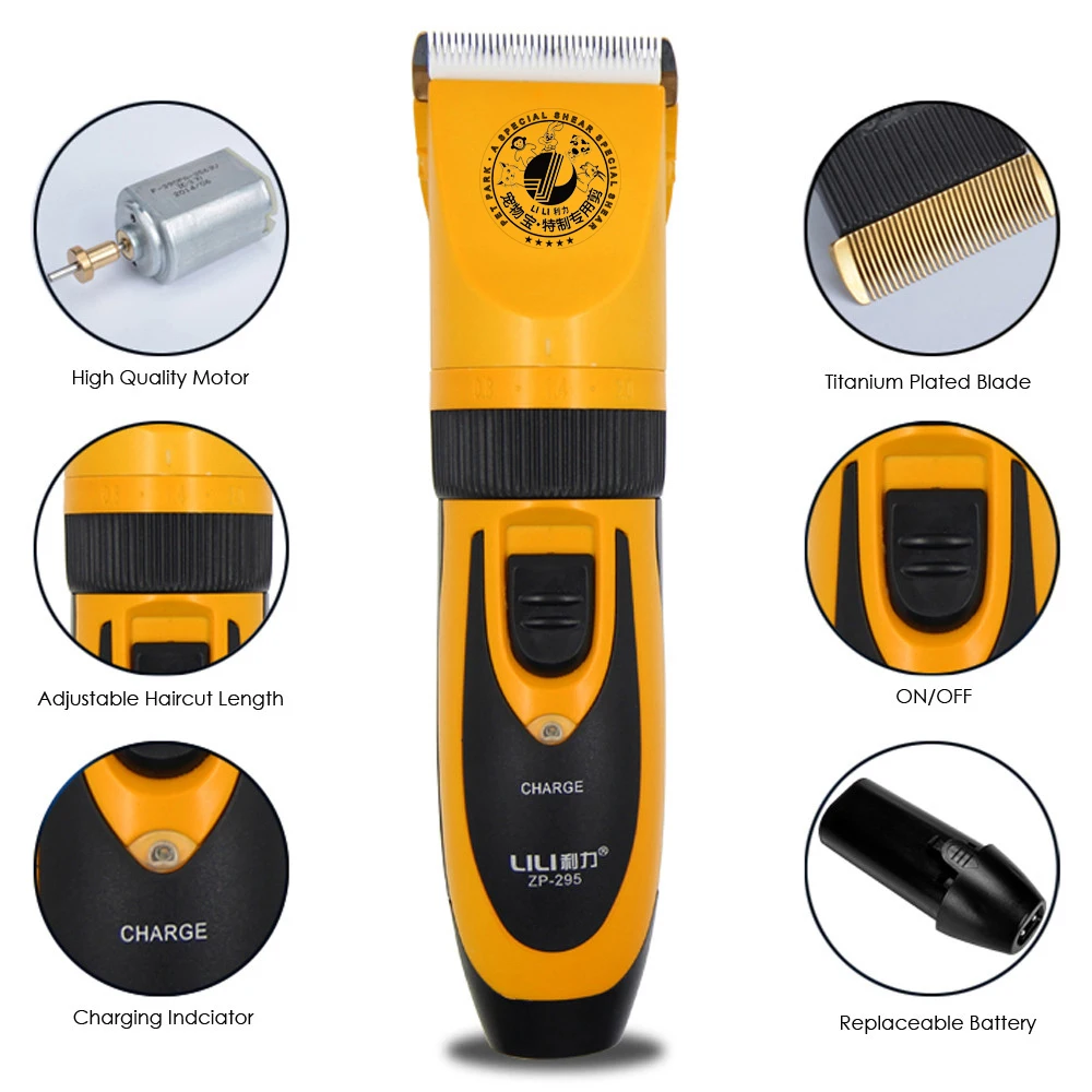 Hair Trimmer Pet Clipper Dog Hair Trimmer Pet Hair Trimmer Dog Clipper lili ZP295 35W Electric Scissors Professional Pet Grooming 110-240V AC