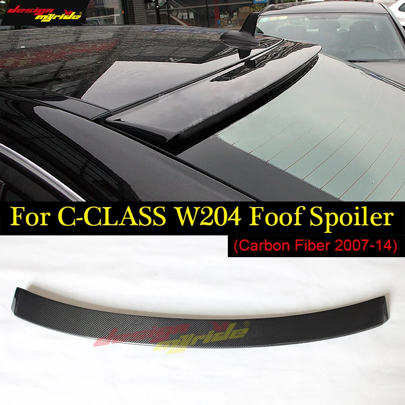For Mercedes C-Class Sports W204 C204 S204 4-Doors Roof Top Spoiler Duckbill Wing Carbon Fiber AC-Style C180 C200 C250 2007-2014 |