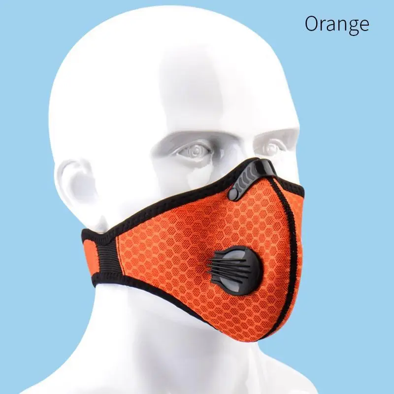 Маска против загрязнения респиратор моющийся многоразовый рот маска для лица Предотвращение РМ2, 5 и N95 загрязнения воздуха унисекс рот муфельная - Цвет: Orange