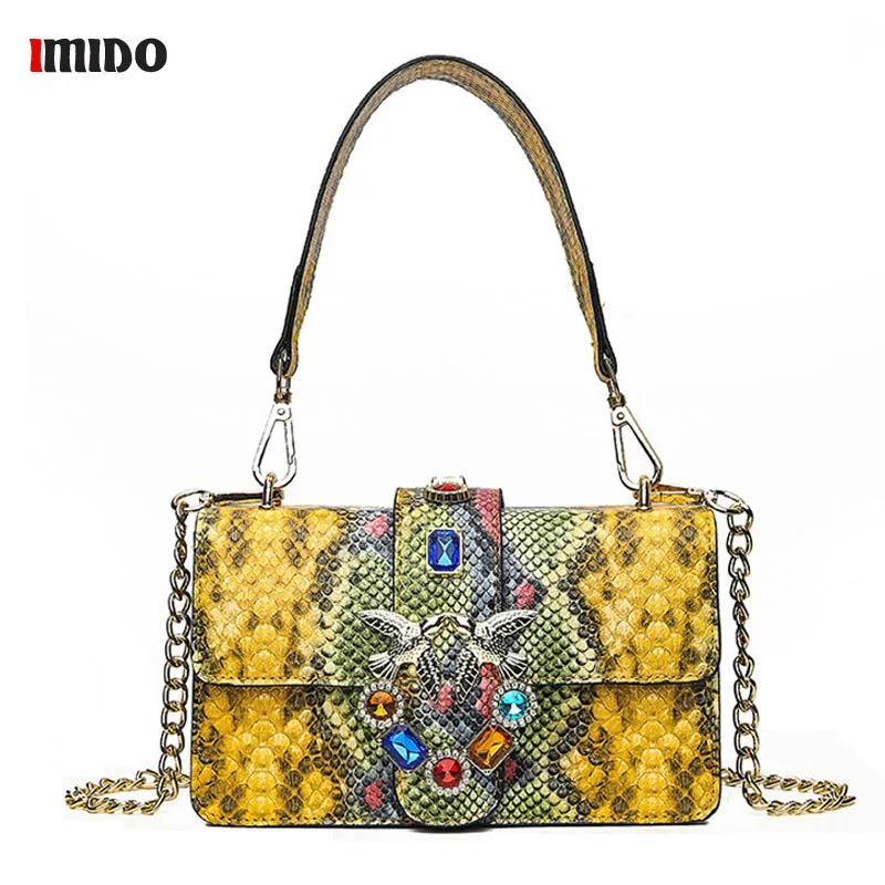 

Snake Print Women Top Handle Handbag Leather Serpentine Cross body Designer Ladies Shoulder Bag 2019 Fashion Messenger Bags