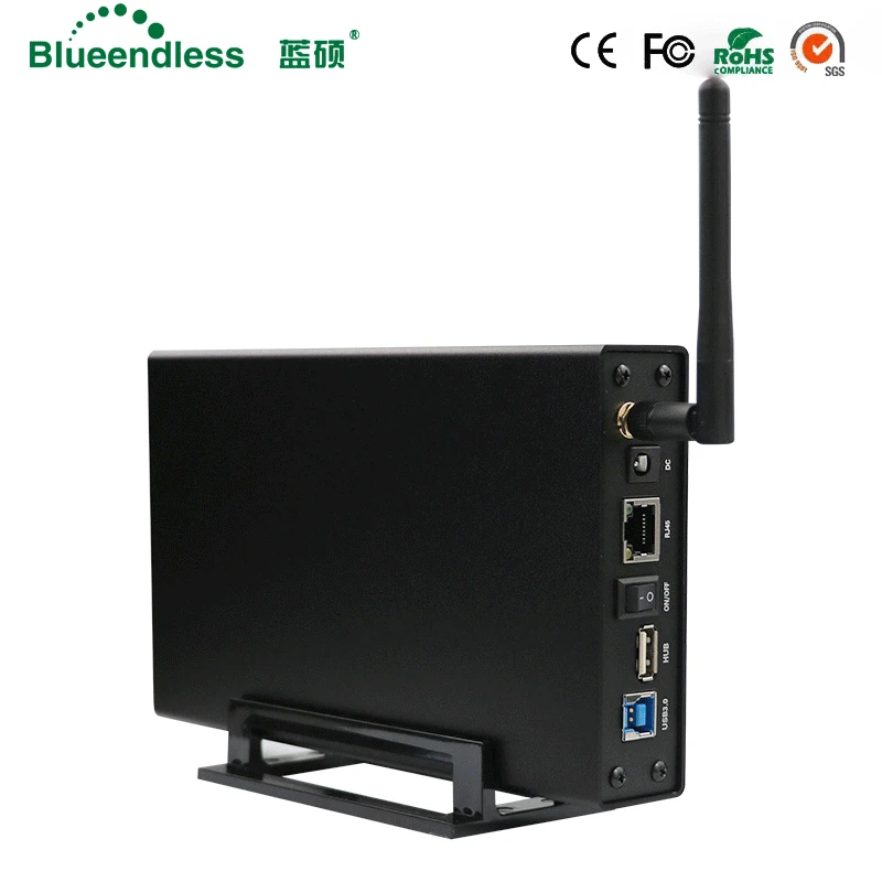 Baratos RJ45 carcasa de disco duro externo Nas antena wifi inalámbrico wifi sata usb 3,0 hdd wifi interfaz de aluminio hdd caja hdd 3,5 HDD caddy