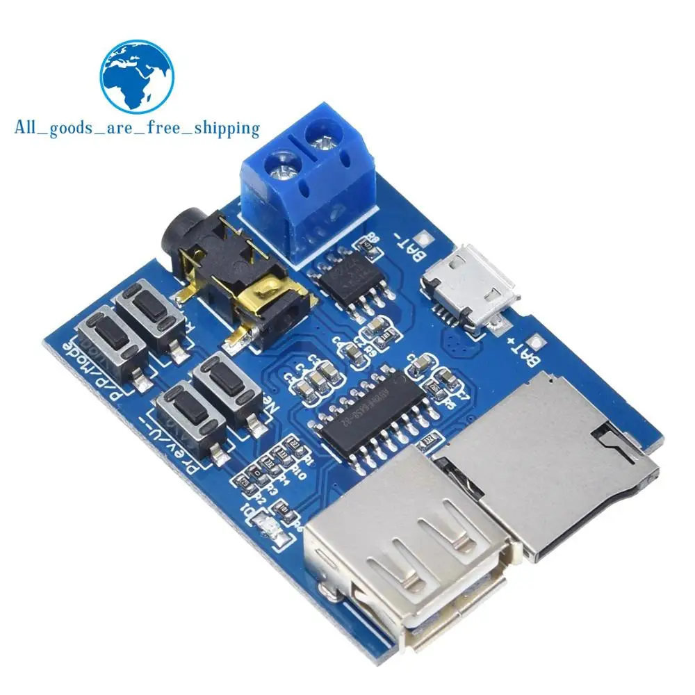 TZT TF card U disk MP3 Плата декодера с форматом module Расшифровка усилителей audio Player|amplifier