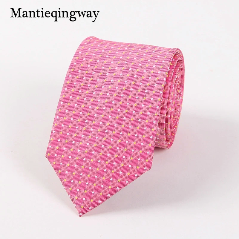 

Mantieqingway Brand 7 cm Neckwear Dot Ties Bright Color Necktie Fashion Polyester Gravata for Mens Suit Wedding Party Gift