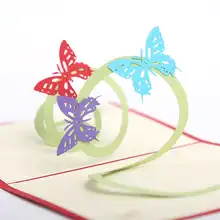 DoreenBeads 3D бабочка полые карты для детей взрослых любителей работников бумажная скульптура свадьба день рождения 1 шт