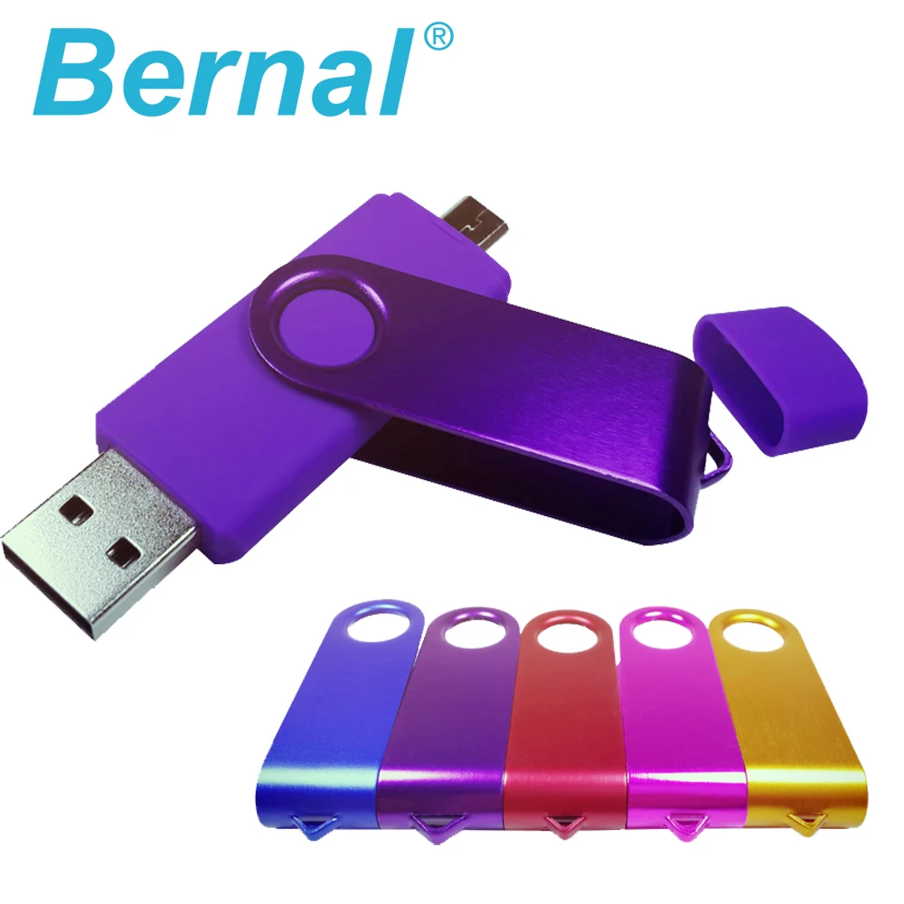 Bernal OTG флеш-накопитель Usb флэш-накопитель смартфон 4 ГБ 8 ГБ 16 ГБ 32 ГБ 64 ГБ Флешка цветной поворотный флеш-диск Usb 2,0 для смартфона