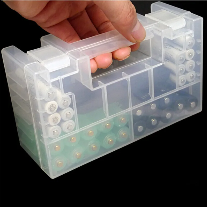 Прозрачный жесткий пластиковый чехол-держатель, коробка для хранения для батареек AA, AAA, C