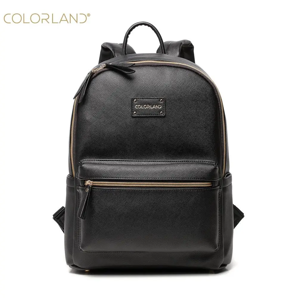 COLORLAND Diaper Bag PU leather Mom backpack Nappy Bags Maternity Changing Bag Wet Infant Mommy Baby