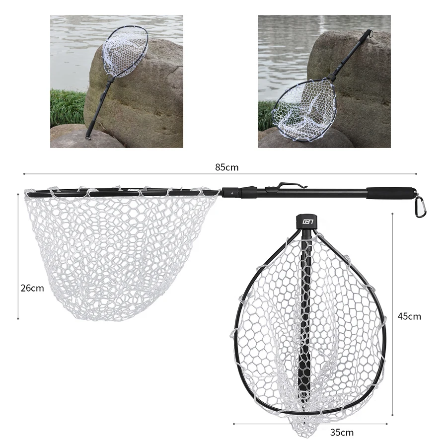 Telescopic Fishing Net, Landing Net of Aluminum Alloy Frame, Small Rubber  Mesh, Magnetic Clip Lanyard, Fly Fishing Net - AliExpress