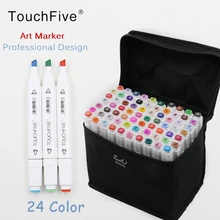 TOUCHFIVE 24 цвета набор маркеров для живописи двойная головка эскиз маркеры Кисть ручка для рисования манга анимация дизайн художественные принадлежности